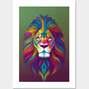 Rainbow Lion Posters and Art